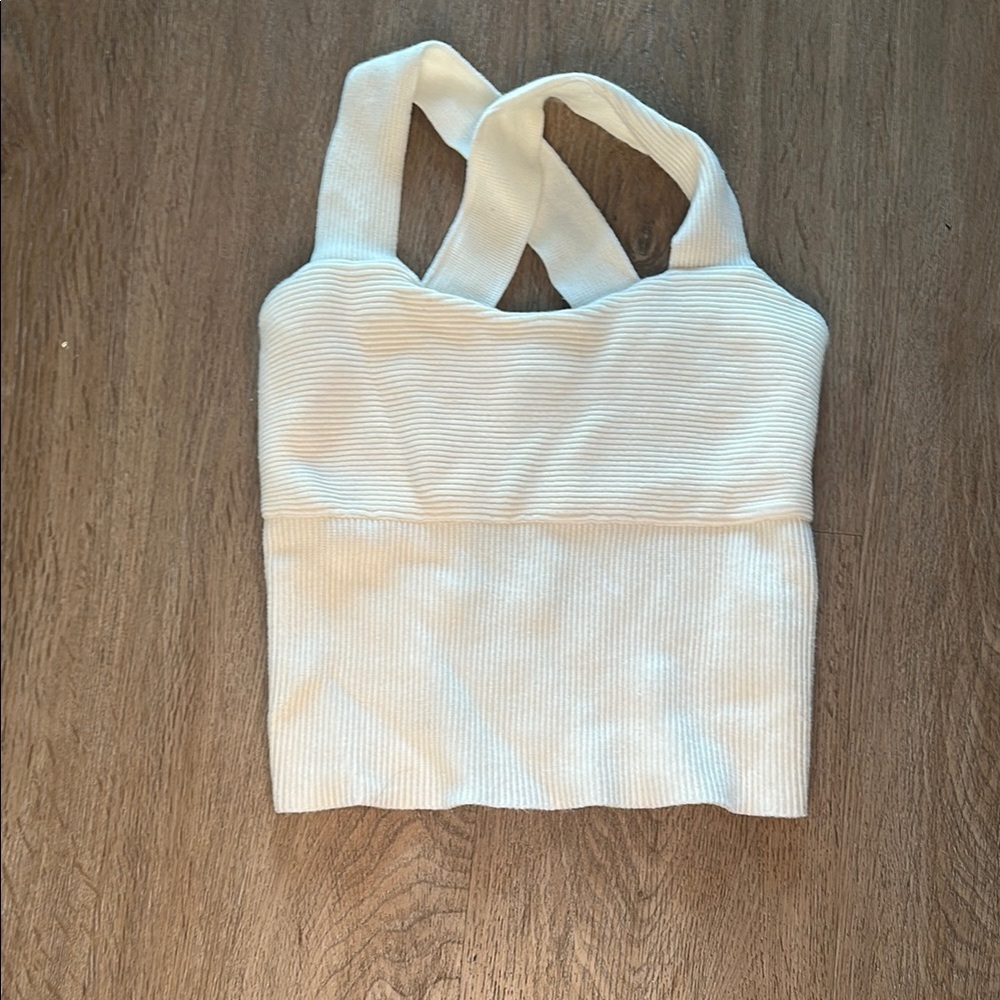 Abercrombie & Fitch White Knit Tank Top